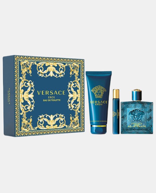 حزمة VERSACE EROS SET 100ML EDT+ 10ML+ SG 150ML