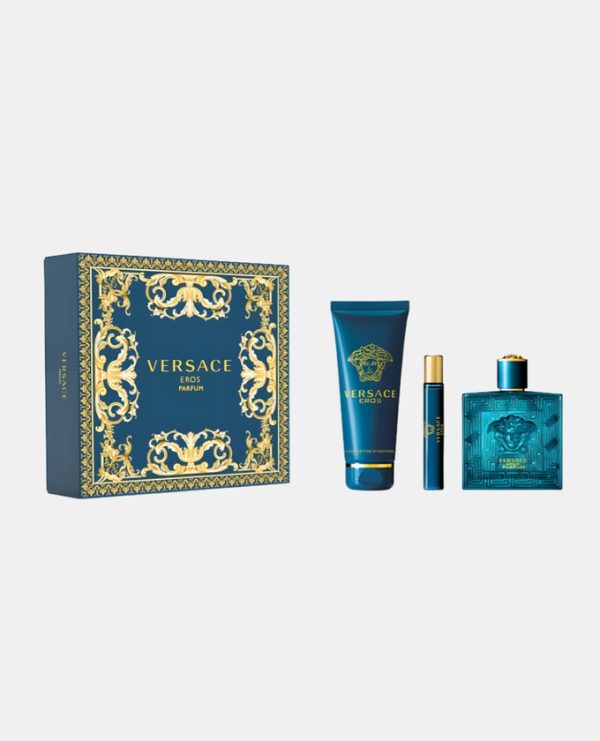 حزمة VERSACE EROS PARFUM SET 100ML+SHOWER GEL 150ML + PARFUM TRAVEL 10ML