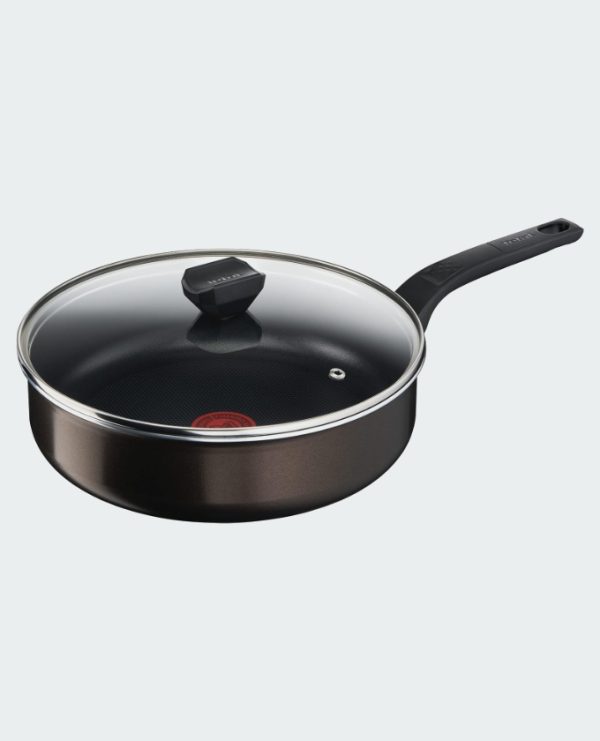 مقلاة عميقة بغطاء 24 سم  - Tefal