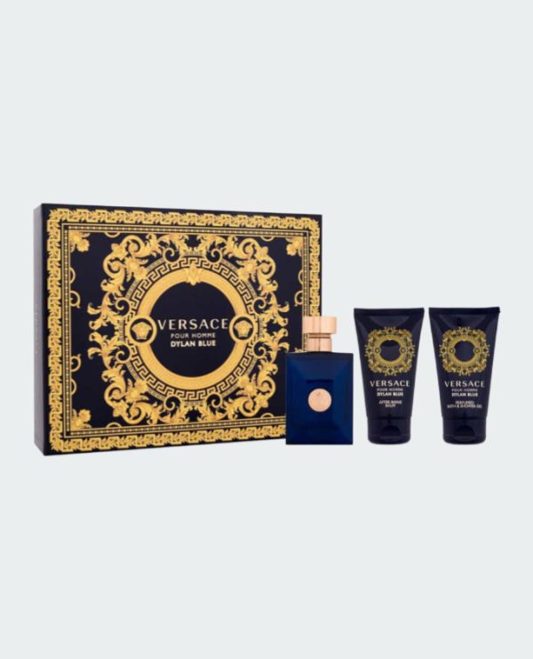 حزمة عطور Versace Pour Homme Dylan Blue (EDT 50ml + ASB 50ml + SG 50ml)