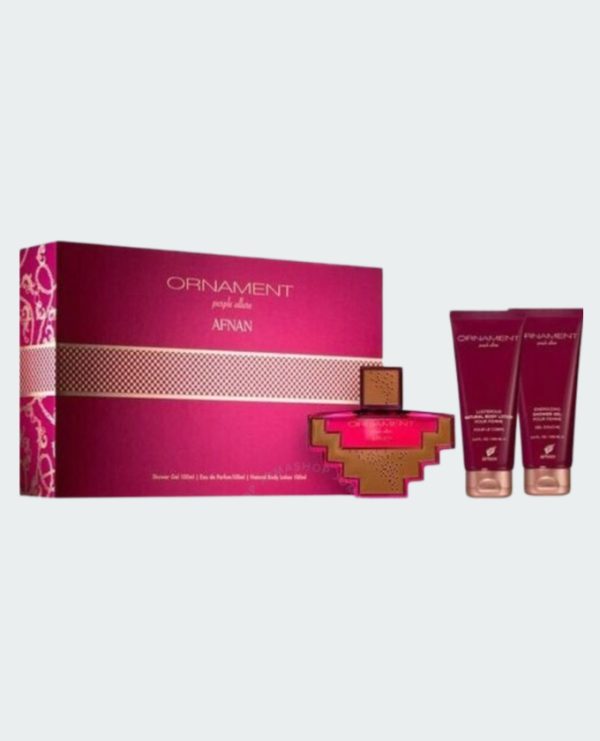 حزمة عطر Afnan Ornament Purple Allure EDP 100ML+ Shr Gel 100ML + BL 100ML